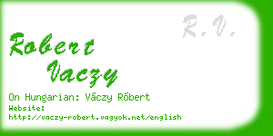 robert vaczy business card